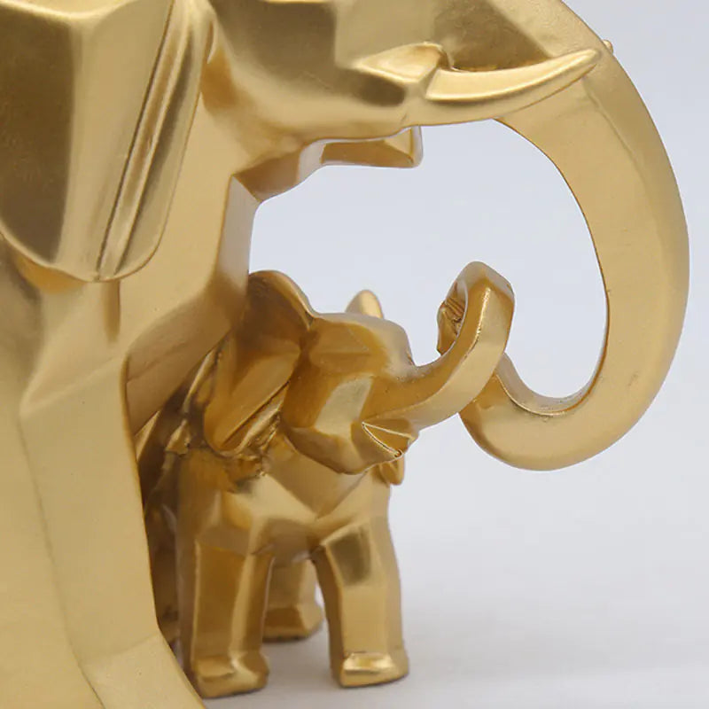 Nordic Minimalist Geometric Elephant Resin Figurine