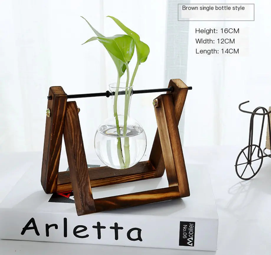 Wood and Glass Shelf for Home Decor