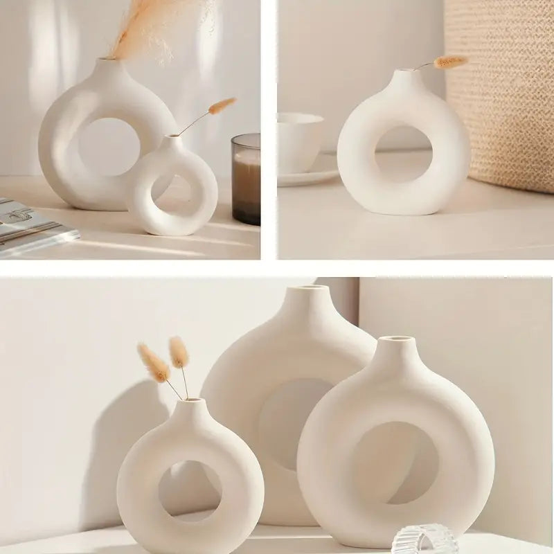 Modern White Ceramic Vase for Home Decor and Events