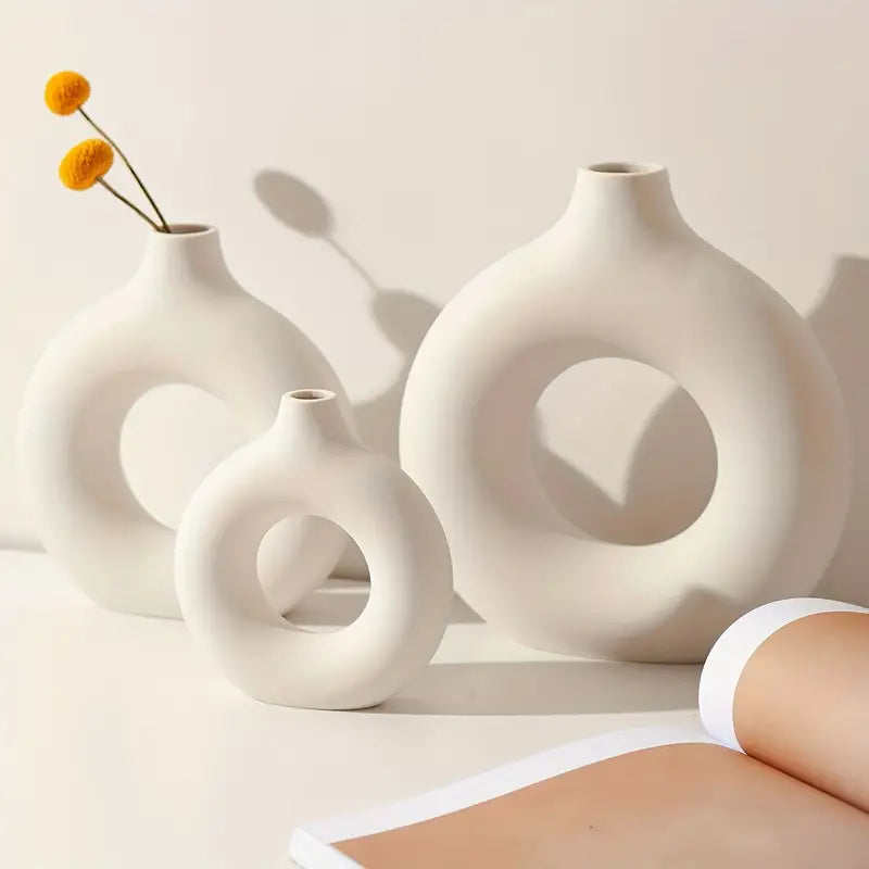Modern White Ceramic Vase for Home Decor and Events