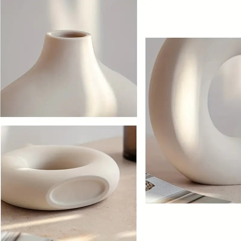 Modern White Ceramic Vase for Home Decor and Events