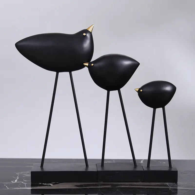 Nordic Minimalist Black and White Bird Home Decor Piece