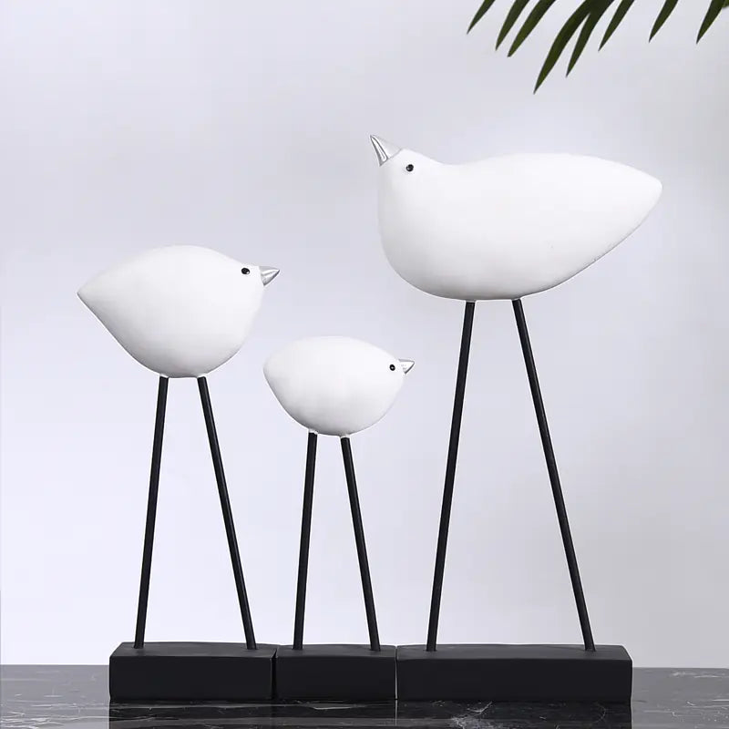 Nordic Minimalist Black and White Bird Home Decor Piece