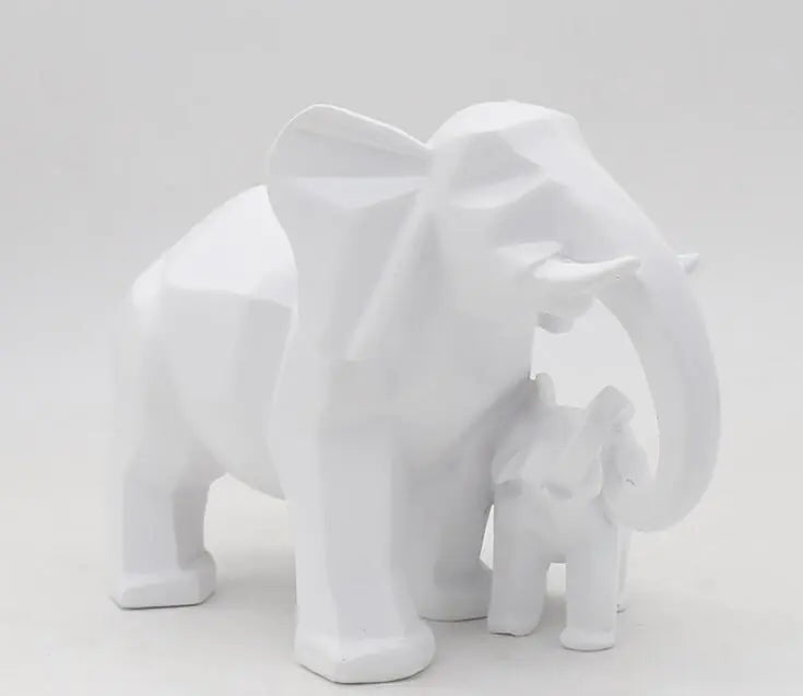 Nordic Minimalist Geometric Elephant Resin Figurine